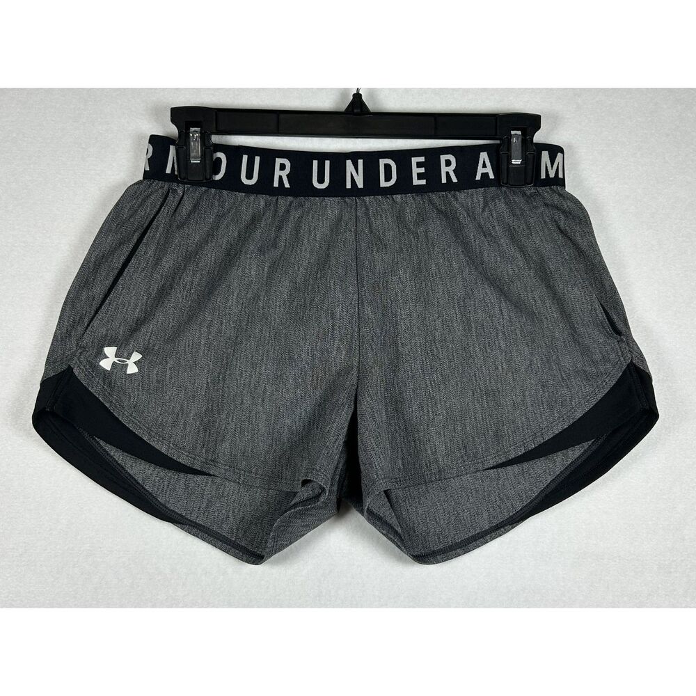 Under Armour Women's Play Up 3.0 Shorts - Gray/Black Trim, Size Small